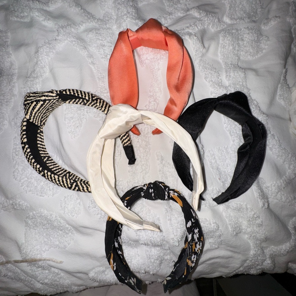 Stylish Women's Headband Set - Black, Cream, Orange